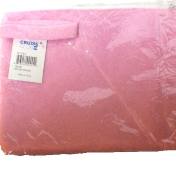 CRUISE CLUB LINED SWIMSUIT WET/DRY BAG NWT Hello sunshine pink beach - Picture 2 of 3